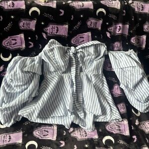 Windsor blue top with bow